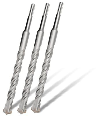 3tlg SDS Plus Bohrer 10 x 160mm,Hammerbohrer mit 4 Hartmetall Schneiden,Betonbohrer Ideal zum Bohren in Stein, Beton, Naturstein, Ziegelmauer