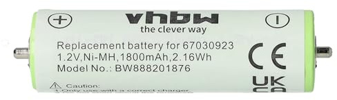 vhbw Akku kompatibel mit Braun Flex XP II 5791, Flex XP II 5792, Flex XP II 5795 Rasierer (1800 mAh, 1,2 V, NiMH)