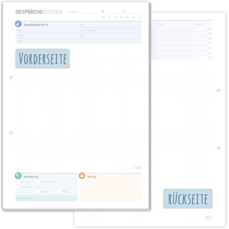 Häfft® Gesprächsnotizen Block A4, 50 Blatt - Notizblock für Telefonnotizen, Anrufnotizen und mehr - nachhaltig & klimaneutral