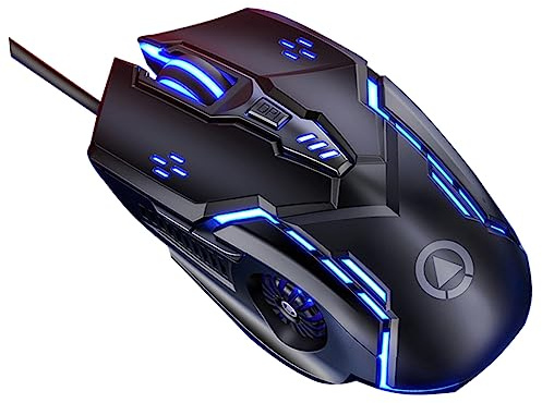 Gatuida Souris D’Ordinateur USB Mécanique 6d Abs Blanche Luminescente | 6 Touches, Dpi à Quatre Niveaux, Fonctionnement Rapide, Modèle Filaire, Périphérique pour PC