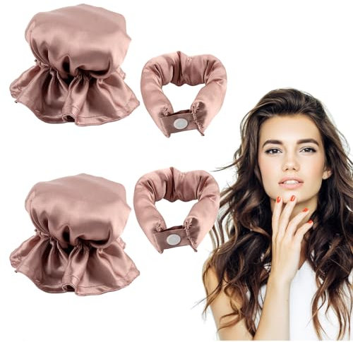 2 Stück Lockenwickler Locken Ohne Hitze,Satin Heatless Hair Curler DIY Heatless Hair Curler Rolls Weiche Locken Lockenwickler für Nacht Heatless Blowout Locken über Nacht Ohne Hitze