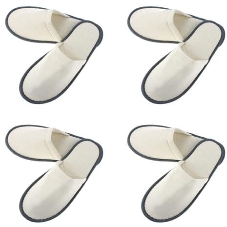 Spa Hotelslipper,Gästepantoffeln,Hotelslipper,Gästehausschuhe, Frottierslipper,Badeslipper Pantoffeln,4 Paar Pantoffeln Herren und Damen Hausschuhe für Hotel Spa Zuhause Gäste Reisen Damen Herren