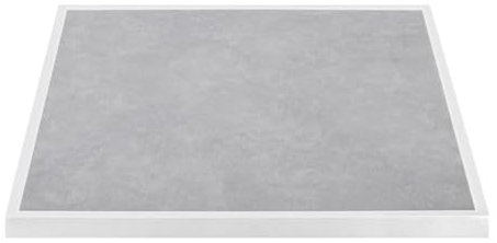 Bolero Quadratische Outdoor-Tischplatte aus gehärtetem Glas in Steinoptik mit weißem Rand, 700 mm, Größe: 38 (H) x 700 (B) x 700 (L) mm, Tischplatte für den Innen- und Außenbereich geeignet, FU514
