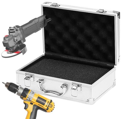 Kleine Alubox Alukoffer - Universeller Werkzeugkasten Aus Aluminiumlegierung, Aluminium Flugkoffer Für Messgeräte, Robuster Tragekoffer, Schaumstoff Polsterung, Abschließbar, 25,5x16,5x9,5cm