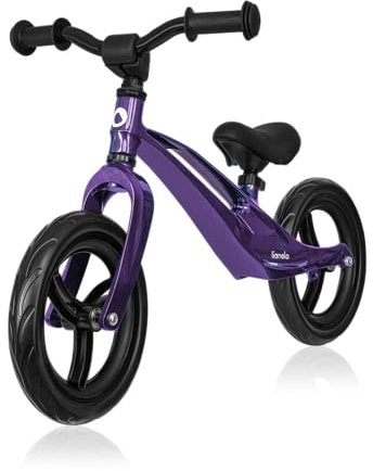 lionelo Bart Draisienne Vélo d'équilibre Cadre léger sans soudures, de 2 Ans jusqu'à 30 kg Roues gonflées Guidon et Selles réglables en Hauteur Poids 3,8 kg (Purple Amethyst)