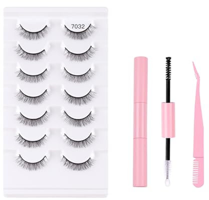 FAIRYGATE Demi Faux Cils Bande Transparente 3D Faux Cils Naturel Half Lashes Oeil de chat Reutilisable Fake EyeLashes B5317
