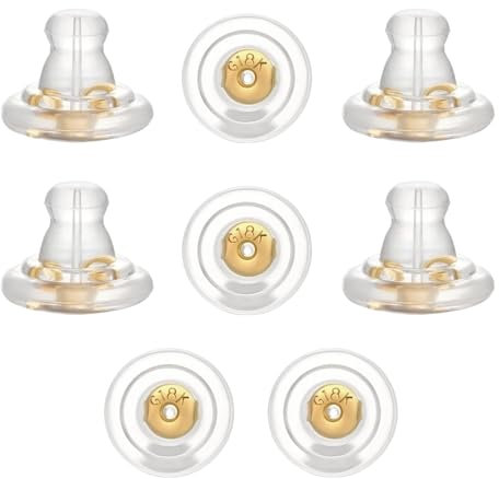 Yamobi Lot de 8 fermoirs de boucles d'oreilles en silicone hypoallergénique 18 carats pour boucles d'oreilles, boucles d'oreilles de rechange pour boucles d'oreilles, boucles d'oreilles pendantes