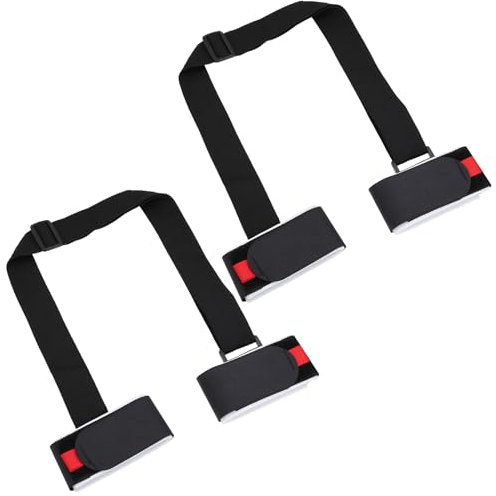 OTOTEC 2 x Ski-Befestigungsbänder, verstellbare Länge, 65–115 cm, verstellbare Skiträgergurte, gepolsterte Schulterschlinge für Wintersport für Erwachsene und Kinder, Schwarz