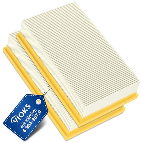 VIOKS Lot de 2 filtres à lamelles de rechange pour aspirateur Kärcher 6.904-367.0 - Filtre pour Kärcher NT 35/1 Ap/Te/Tact & NT 30/1 Tact, NT 45/1, NT 55/1, NT 561 & Bosch GAS 35-55