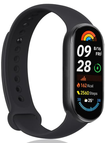 Mi Band 9, Luiminosità 1200 nit, Schermo AMOLED 1.62'', Mi Smart Band 9 con Cornice Metallica, Monitoraggio Salute, 150+ Modalità Sportive, 200+ Quadranti, Autonomia 21 giorni, Resistenza acqua 5ATM