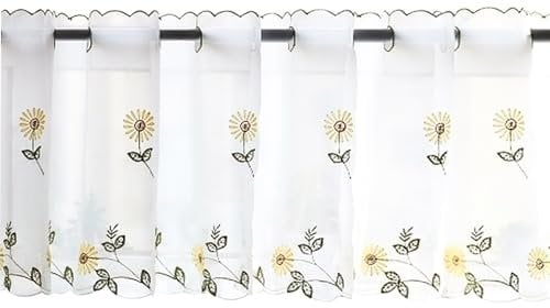 Scheibengardine Voile Bistrogardine 43 x 175 cm, Privatsphäre Gardine, Halber Vorhang, Vorhang Kleines Fenster