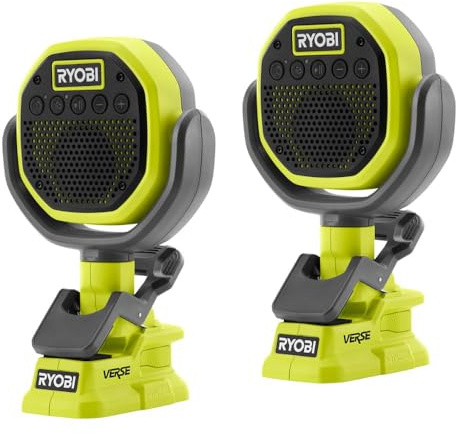RYOBI One+ Ensemble de haut-parleurs 18 V avec pince de serrage