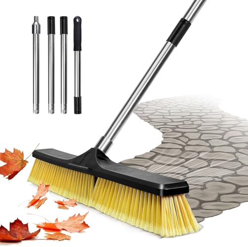 Masthome Escoba de 60 cm para Exteriores,Escoba Exterior Resistente con Cerdas Duras, Cepillo Barrendero para el Jardín, Garaje, Cubierta, Entrada, Limpieza de Suelos de Concreto