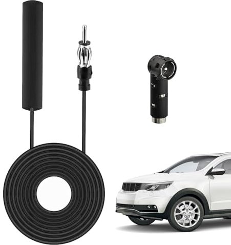 Amplificateur Antenne Autoradio,Adaptateur Antenne Autoradio avec 3m Câble,Antenne Radio Voiture Adaptateur DIN 41585 Femelle à ISO,Antenne Radio FM pour Camions,Auto,Véhicule,Radio