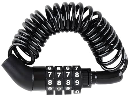 Annlpoy 150 cm Candado de cable para bicicleta,cerradura de combinación extralarga de aleación de zinc y ABS, Código Numérico de 4 Dígitos, para Casco de Bicicleta, Moto, Cochecito y Equipaje