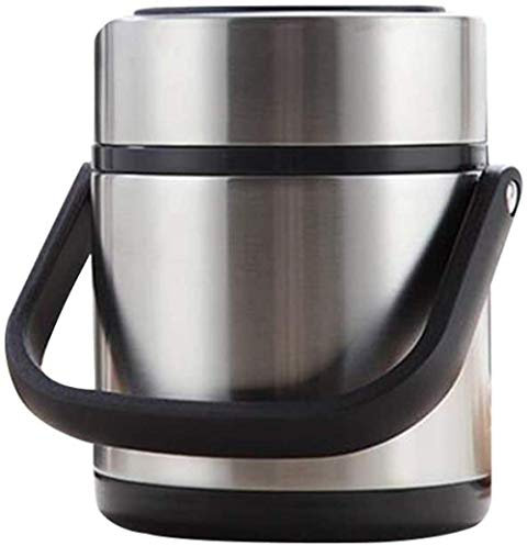 Vacuum Insulated Stainless Steel Flask, Food Flasks for Hot Food Thermal Vacuum Insulated Lunch Box Leak-Proof Food/Soup,1.6L-Silver||2.8