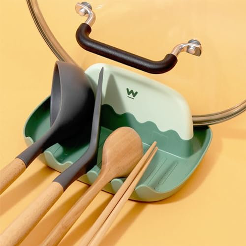 Reposa Cuchara Cocina-Soporte para cuchara- Soporte para tapa-Reposa Utensilios de cocina-para evitar ensuciar tu encimera cuando cocinas-protege tu encimera- de plastico muy resistente y duradero.