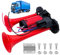 PLLYPE LWK Hupe 12V, 600DB Super Laut Air Horn, Doppelrohr Lufthorn Train Horn mit Kompressor, Lufthorn Drucklufthorn Laute Hupe Kit, für alle 12 V Fahrzeug, PKW, LKW, Zug, Boot, Auto, Van, Rot
