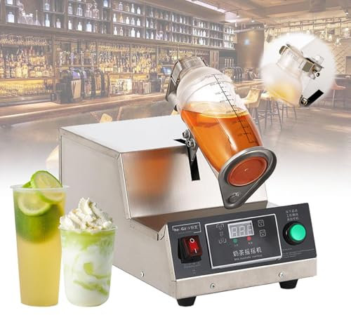 Electric Milk Shaker Machine (45° Tilted Mechanical Arm) + 180S Precision Timing, Auto Milk Tea Shaker + Digital Display, for Restaurant Coffee Shop Food and Beverage Stores