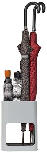 KINSTON - Porte-Parapluie Gris Design Minimaliste - Dimensions 21 x 28 x 9 cm, Stable avec Plateau Amovible pour Séchage Rapide - Capacité Jusqu'à 4 Parapluies, Idéal pour Petits et Grands Parapluies