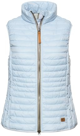 camel active Damen Weste aus recyceltem Polyamid | Winddichte und wasserabweisende Steppweste mit Stehkragen und 2-Wege-Reißverschluss - daunenfrei
