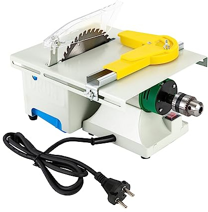 DOPBENT 5-in-1 Mini Tischkreissäge, 750W Tragbare Schleifmaschine Elektrische Poliermaschine, 800-10000RPM Multifunktionale Tischschleifmaschine für Polieren, Schneiden und Schleifen