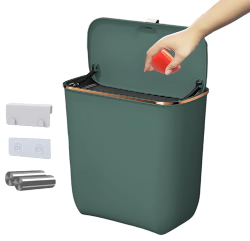Naqqios Wandmülleimer, Mülleimer für die Tür, 7 Liter, zum Aufhängen, platzsparend, Küchenzubehör, für Schränke und Schränke