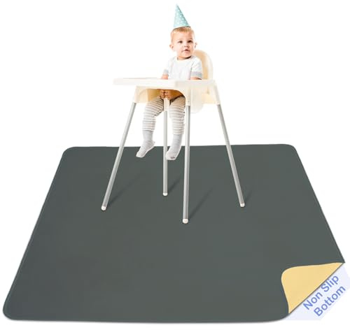 Unicorn Castle Hochstuhl Bodenmatte 107x117cm, wasserdichte Spritzmatte | Rutschfeste Spritzmatte für unter den Hochstuhl, waschbar. Ideal für Beikost, Malen und Picknicks im Freien