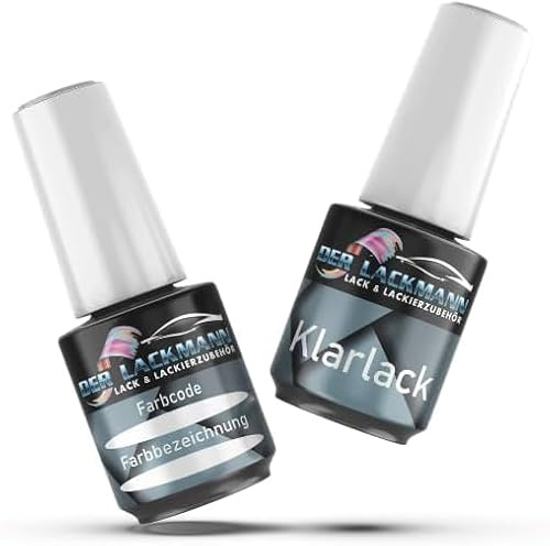 Der Lackmann Lack & Lackierzubehör Mercedes Lackstift-Set 9147 Arktikweiß, Autolack und Klarlack, 2x20ml