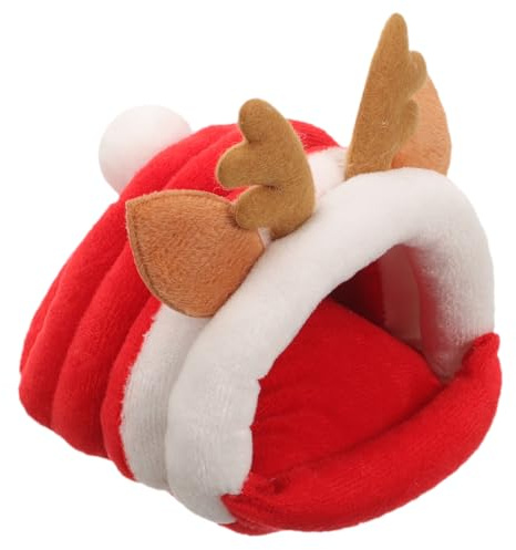 WEKADRIN Weihnachts Rentier Hamsterbett Warmes Schlafnest S Größe Kuschelnest für Kleintiere Wie Meerschweinchen Chinchilla Sugar Glider