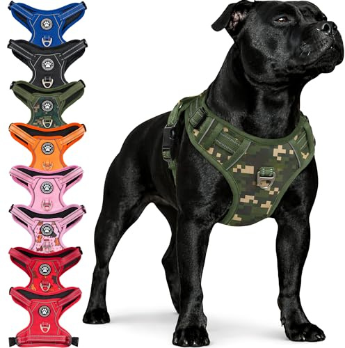 Reichstadt Pets Hundegeschirr Mittlere Hunde 25RSP083 Camouflage Green M | Verstellbares No-Pull Geschirr mit Griff & Reflektoren | Atmungsaktiv, Gepolstert & Strapazierfähig | Sicherheitsgeschirr