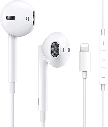 Qi Gxinr In Ear Kopfhörer für Phone 14, Kabelgebundene Ohrhörer mit Mikrofon und Lautstärkeregler Earbuds Kompatibel mit Phone 13/12/Mini/SE/11/XS Max/X/XR/8 Plus/7 [Plug and Play, Kein Bluetooth]
