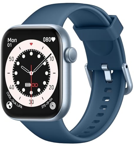 AcclaFit Montre Connectée Homme Femme avec Appels Bluetooth, Écran 1.85 HD Smartwatch Sport (140+ Modes), Cardiofréquencemètre, Moniteur de Sommeil, Étanche IP68 pour Android iOS
