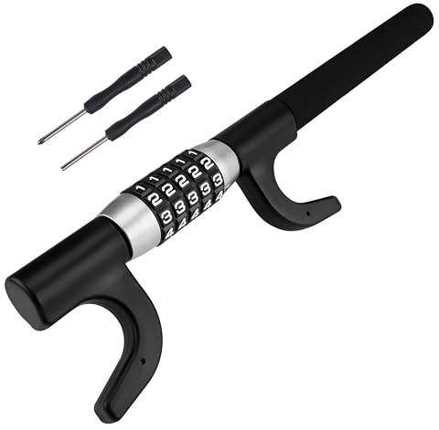 Heavy-Duty Steering Wheel Lock – 5-Digit Keyless Combination Anti-Theft Device, Universal Fit for Cars, SUVs, Vans & Trucks, Adjustable Extendable High-Security Design (Black)
