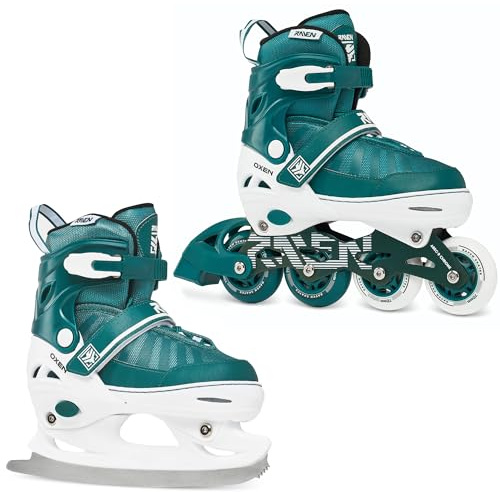 RAVEN Inline Skates Inliner für Kinder und Erwachsene OPTIONAL 2in1 mit Schlittschuhen verstellbar Oxen
