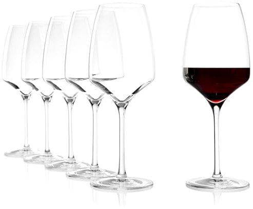 Stölzle Lausitz Rotweingläser Experience 6er-Set 450ml – Hochwertige Weingläser ideal für Rotwein – Eleganter Rotweinkelch aus Kristallglas für maximale Aromaentfaltung – Spülmaschinen- & Stoßfest