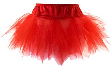 Yummy Bee Tutu Rock Burleske Halloween Kostüm Damen Größe 34-56 (Rot, 42)
