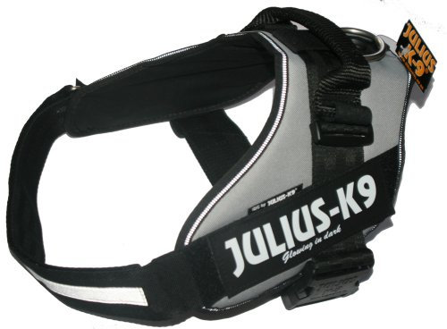 16IDC-SIL-2 Le nouveau IDC® - Julius-K9® Talking - Harnais Power avec emplacement pour logo - Tailles: 2 - pour grands chiens - Tour de poitrine: 71-96 cm - Couleur: gris argent