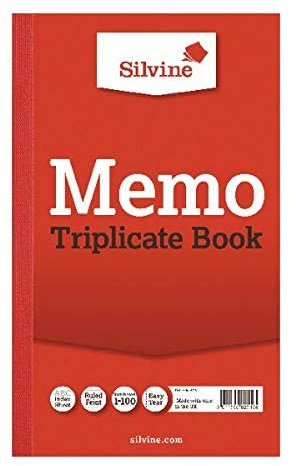 Silvine Triplicate Memo Book 210x127mm Pack of 6