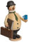 Drechslerei Kuhnert - Rauchmann/Räucherfigur aus Holz - Max als Beamter - 16cm Höhe - Made in Germany