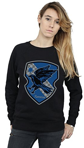 Harry Potter Women's Ravenclaw Crest Flat Sweatshirt Black X-Large