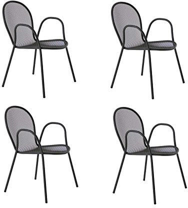 Emo-Angebot 4 Stapelstühle Ronda Eisen Antik Bar Möbel Außen Innen Haus