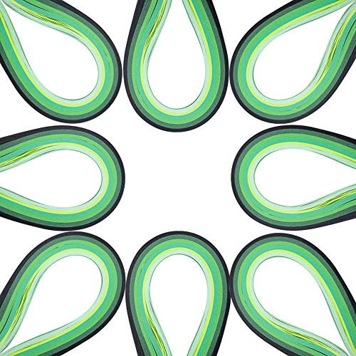 arricraft Quilling-Papierstreifen, 1200 Stück, 3 mm, 6 Farben, Papier-Bastelzubehör für Papierkunst, DIY-Projekte, Grün