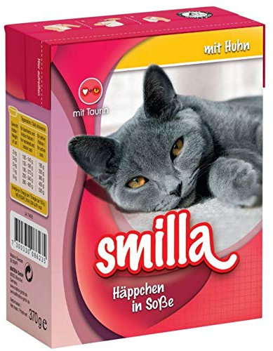 Smilla Chunks Tetra Pak Nassfutter für Katzen, 24 x 370 g - mit Huhn in Sauce