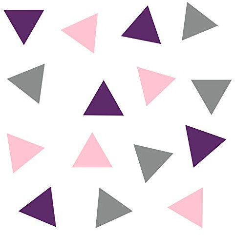 timalo® 48 Stück Große Dreiecke Wandtattoo Kinderzimmer XL Pastell Wandsticker Set – Aufkleber | 73090-SET20-PastRosa-herbst-lila