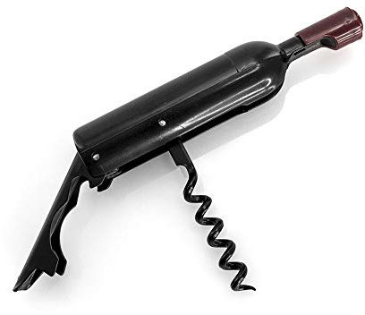 DISOK. Lot de 20 tire-bouchons magnétiques en forme de bouteille de vin de couleur noire, avec corps en finition translucide originale et fonction décapsuleur.
