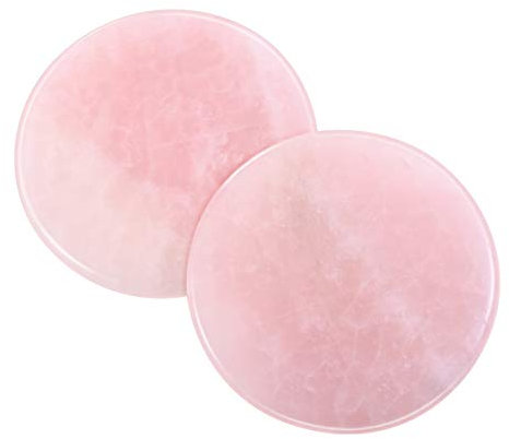 Eyelash Extension Jade Stone Pallet Round Adhesive Holder Pallet for Lash , 2pcs