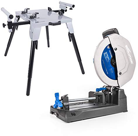 Evolution Power Tools 005-0002 Chop Saw Stand with Universal Fitting with S355CPS Industrial Steel Chop Saw, 355 mm (230 V)