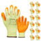 Baratec Pack of 12 Work Gloves, Latex Gloves, Gardening Gloves, Mens Womens, Waterproof Latex Grip, Safety Gloves, Working Gloves, Heavy Duty Gloves, Builders, PPE, Protective Gloves - Size 9/L