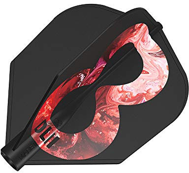 8 Flight Unisex-Adult Danny Lauby Black No. 2 Shape Pro Dart Flights für Dartpfeile Geformtes System, No.2